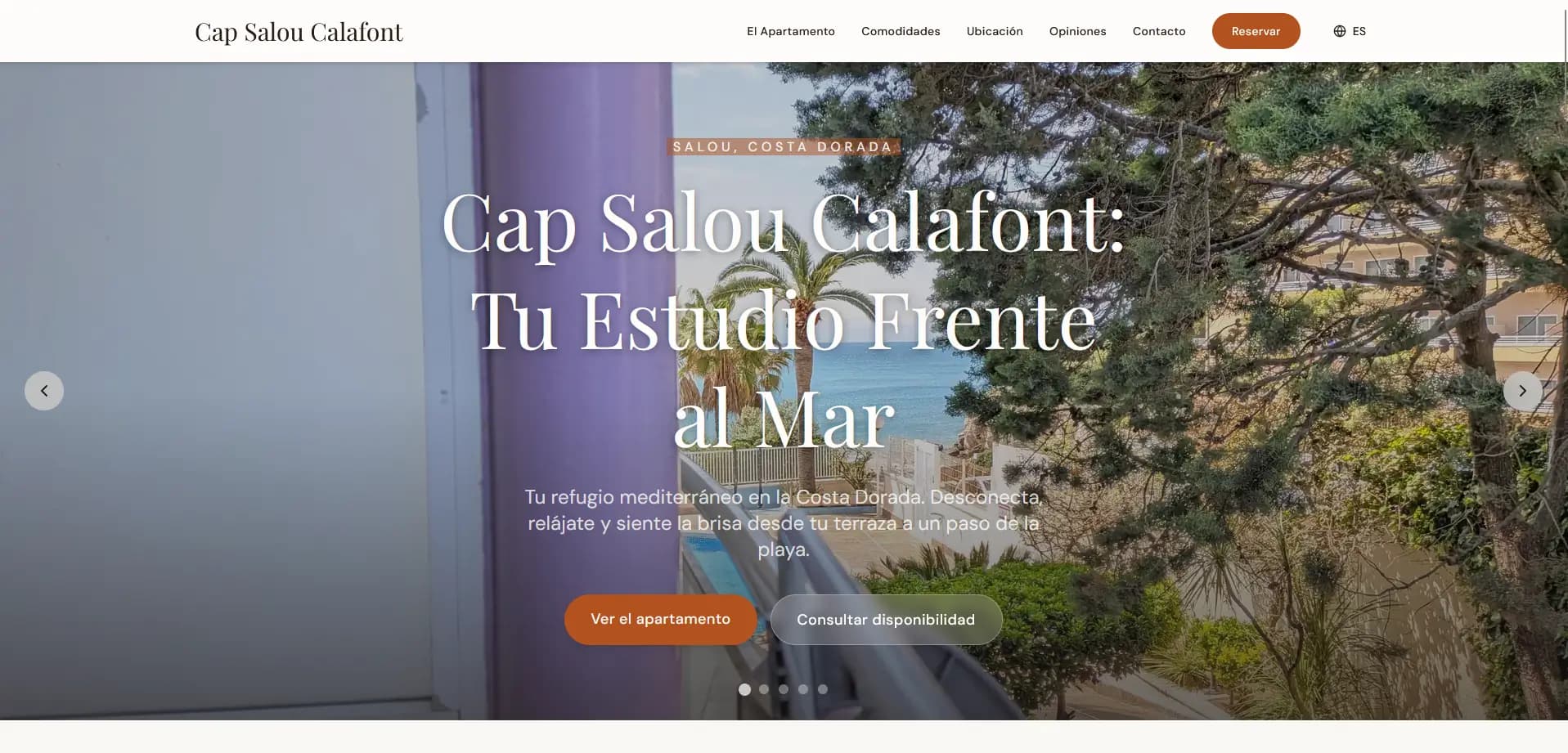 Captura de pantalla de la web de Capsalou Calafont